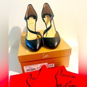 Christian Louboutin Catchy One Cross-Strap Leather Pumps
